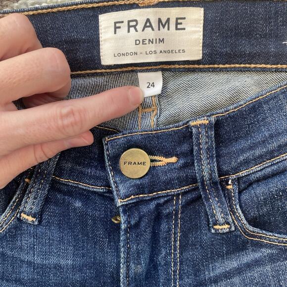 Frame Jeans Womens Size 24 Le Skinny de Jeanne Casual Blue Normcore Basic Pants - Picture 3 of 11